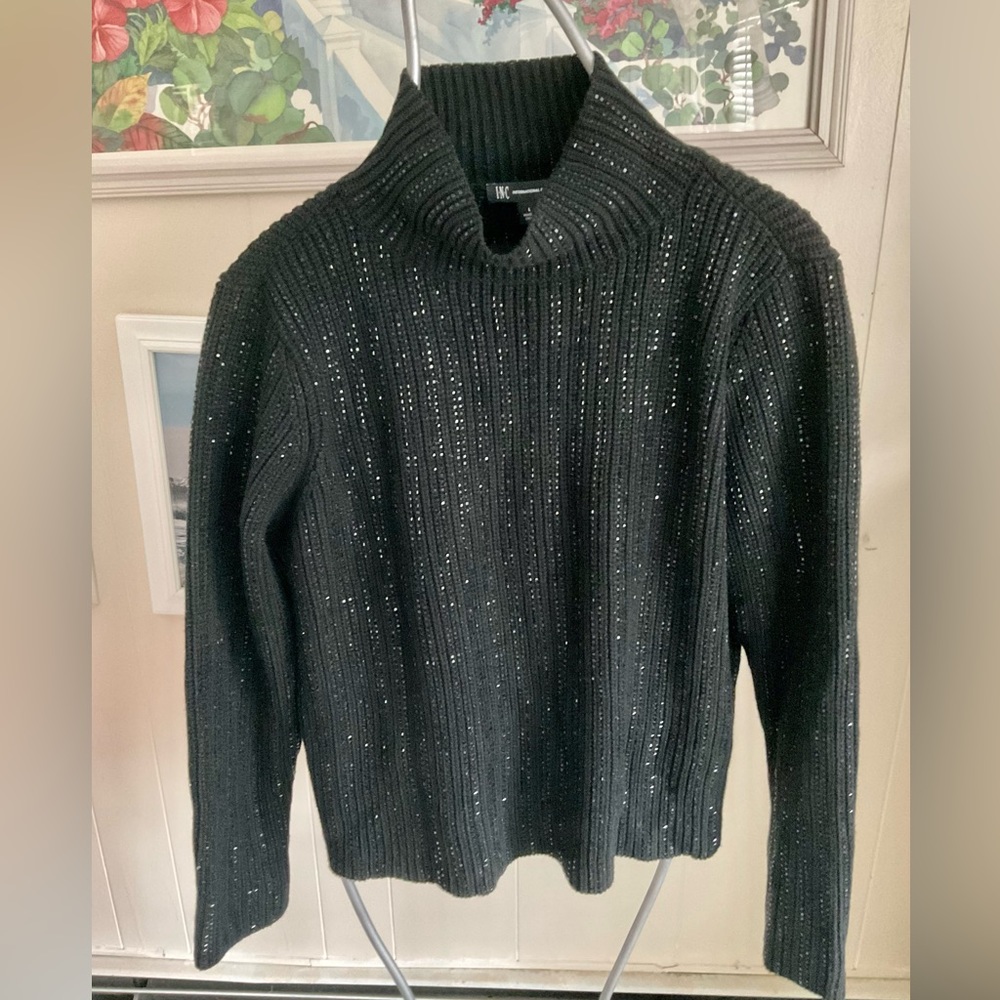 INC Embellished black sweater